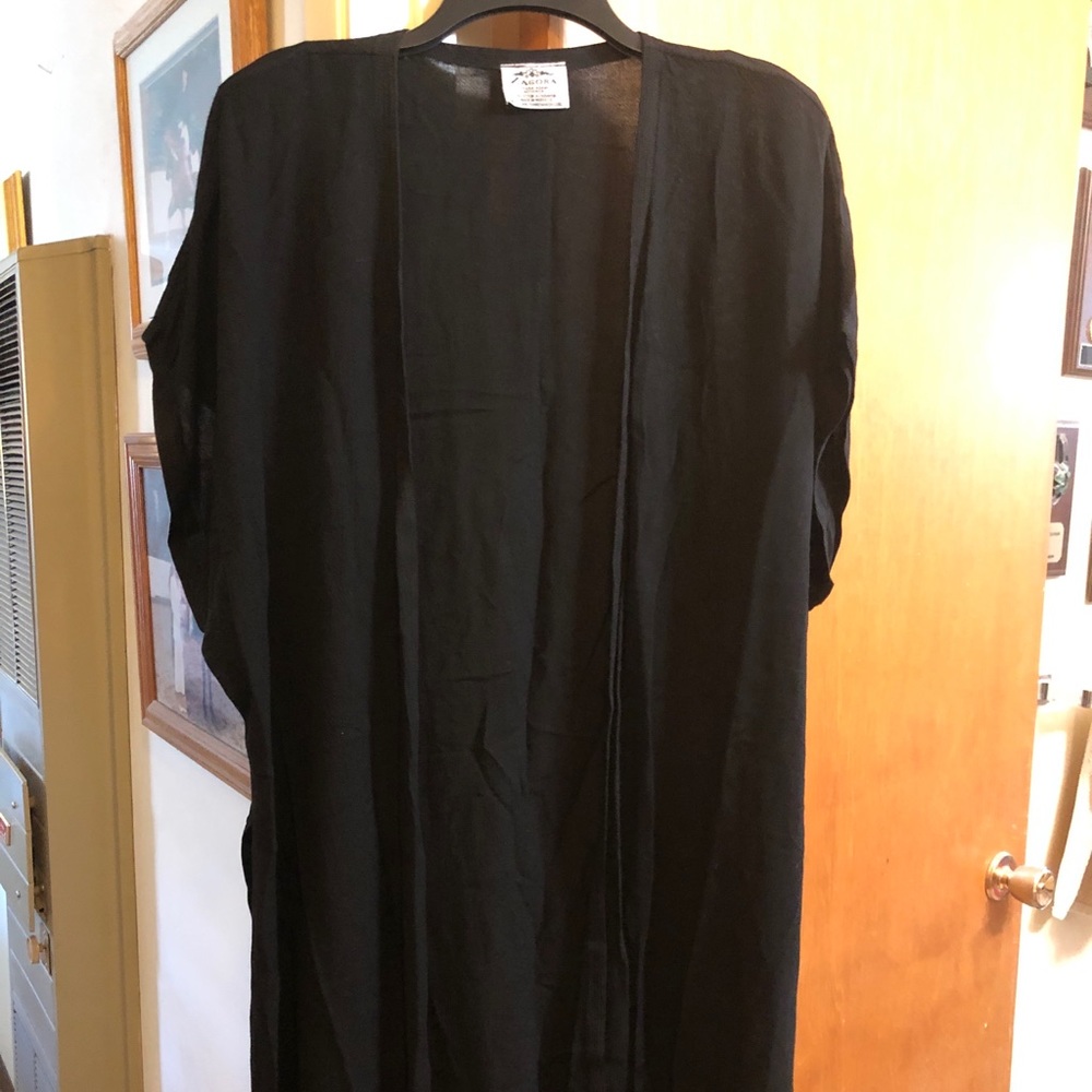 Black lightweight sweater cover.  O/S